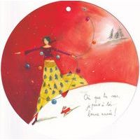 Carte ronde Anne-sophie Rutsaert - Où que tu sois, je pense à toi... - Diam 15 cm